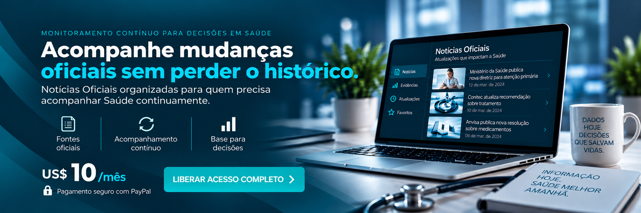 Acompanhe mudanças oficiais sem perder o histórico. Notícias Oficiais organizadas para acompanhamento contínuo em Saúde.