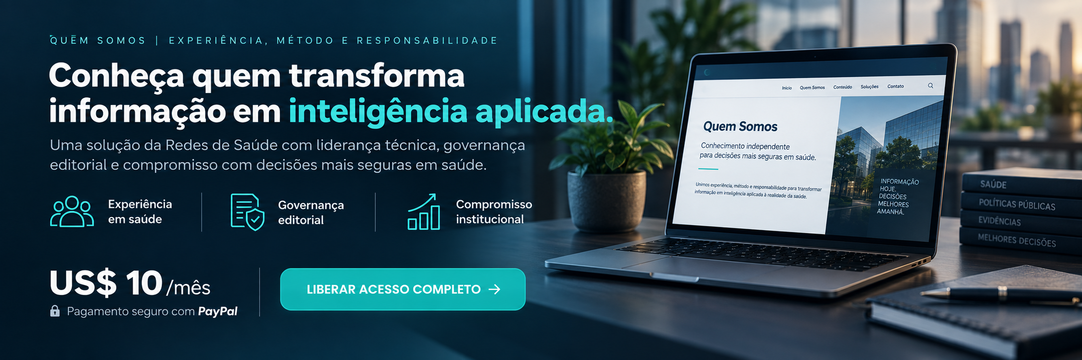 Conheça quem transforma informação em inteligência aplicada, com experiência em saúde, governança editorial e compromisso institucional.